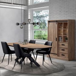 CEDRA - Ensemble Industriel Argentier + Table Ovale 230cm