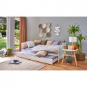 BARBARA - Lit Gigogne 90x190cm Bois Massif Vernis Blanc
