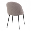 MEYRIN - Lot de 2 Chaises Velours Gris et Pieds Métal Noir