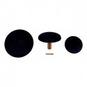 GIZEH - Lots de 3 Patères Rondes Velours Noir et Aspect Laiton