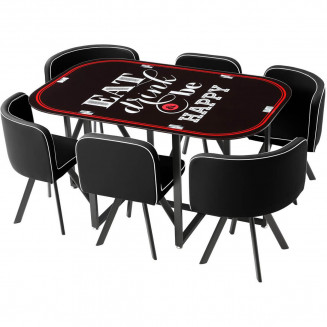 COMIDA - Ensemble Table Repas et 6 Chaises Modernes