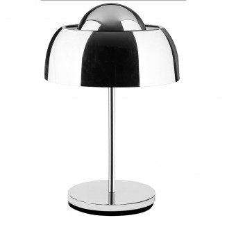 SYMBOL - Lampe à Poser Pied et Abat-jour en Métal Chromé