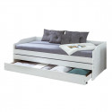 BARBARA - Lit Gigogne 3 Couchages 90x190cm Blanc + 2 Matelas Ibiza