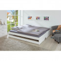 BARBARA - Lit Gigogne 3 Couchages 90x190cm Blanc + 2 Matelas Ibiza