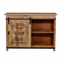 POPPY - Meuble de Rangement en Manguier Motif "Wine Bar"