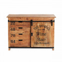 POPPY - Meuble de Rangement en Manguier Motif "Wine Bar"