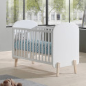 BODHI WHITE - Lit Bébé 60x120cm Blanc Hauteur Réglable