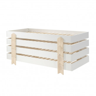 STAPEL - Lot de 4 Lits Empilables 90x200cm Blancs Flèche