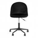 MEYRIN - Chaise de Bureau Velours Noir et Pieds Métal