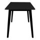 GRAM - Table Repas 120x70cm Noire Piètement Hévéa