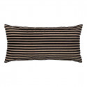 MYLEN - Coussin Déco Rectangulaire Rayé Noir et Beige