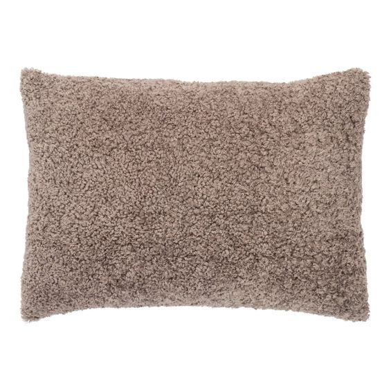 PRISCA - Coussin 45x60 Imitation Laine Taupe