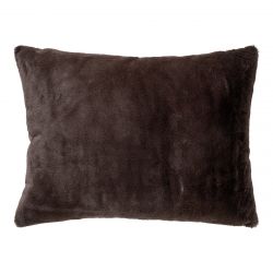 MINIA - Coussin Fausse Fourrure Ultra Douce Anthracite