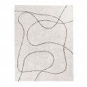LAZZA - Tapis 160x230cm 100% Coton Blanc Lignes Noires