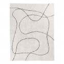 LAZZA - Tapis 200x300cm 100% Coton Blanc Lignes Noires