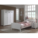 MILADY - Lit 90x200cm + Chevet + Armoire 3 Portes