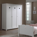 MILADY - Chambre 90x200cm Lit Banquette + Armoire 3P + Bureau