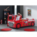 FIREMAN - Lit Camion de Pompier 90x200cm Rouge avec Leds