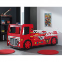 FIREMAN - Lit Camion de Pompier 90x200cm avec Leds + Matelas