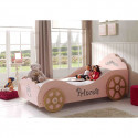 PRETTY - Lit Voiture de Princesse 90x200cm Rose avec Matelas