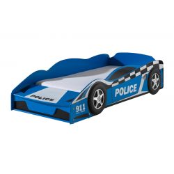 DISTRICT - Lit Voiture de Police Racing 70x140cm Bleu