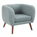MARVEL - Fauteuil Club Tissu Bleu Clair Pieds Bois