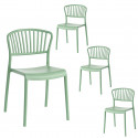 SPOKE - Lot de 4 Chaises Empilables Polypropylène Vert