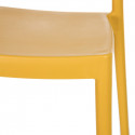 FLOGO - Lot de 4 Chaises Empilables Polypropylène Jaune