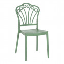 FLOGO - Lot de 4 Chaises Empilables Polypropylène Vert