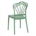 FLOGO - Lot de 4 Chaises Empilables Polypropylène Vert