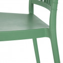 FLOGO - Lot de 4 Chaises Empilables Polypropylène Vert