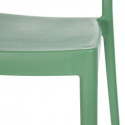 FLOGO - Lot de 4 Chaises Empilables Polypropylène Vert