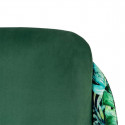 FOJA - Lot de 2 Chaises Tissu Vert Motif Feuilles