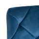 CARDO - Lot de 4 Chaises Surpiqures Carreaux Velours Bleu