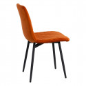 PASSO - Lot de 4 Chaises Surpiquées Tissu Orange