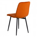 PASSO - Lot de 4 Chaises Surpiquées Tissu Orange