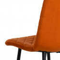 PASSO - Lot de 4 Chaises Surpiquées Tissu Orange