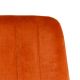 LIZIO - Lot de 4 Chaises Surpiqures Lignes Tissu Orange