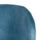 DOLCE - Lot de 2 Chaises Velours Bleu Piètement Métal Noir