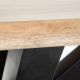 ROSMIA - Table de Repas 200cm Acacia Piétement Etoile Noir
