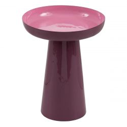 BIXO - Table d'Appoint Ø45cm Métal Laqué Violet et Rose