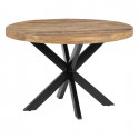 MOVAN - Table de Repas Ø140cm en Manguier et Métal Noir