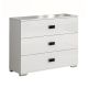 CADIRY - Chambre 140x190cm Blanche avec Commode + Leds
