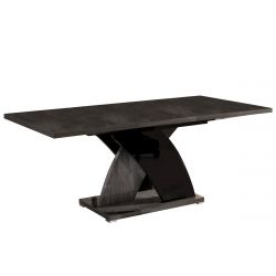 ANASMA - Table Allongeable 160-200cm Laquée et Effet Bois