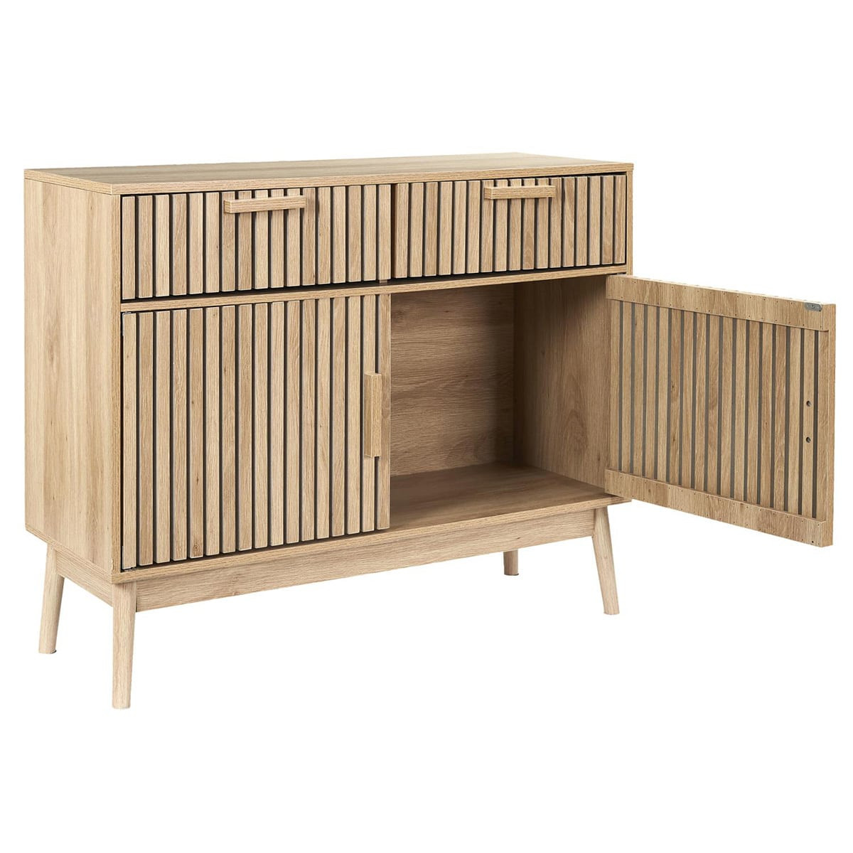 PAJAN - Buffet 2 Portes Effet Bois avec Tasseaux - Altobuy.fr - Meubles ...