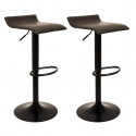 BOLY - Lot de 2 Tabourets Tissu Marron Foncé