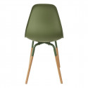 FLUK - Lot de 6 Chaises Polypropylène Vert et Bois