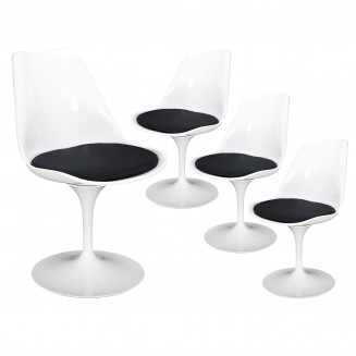 MANIA - Lot de 4 Chaises Design Blanches et Noires