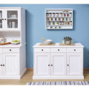BIDART - Pack Buffet 3 Portes + Vitrine Murale Blanche