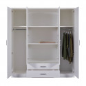 FIDAS - Pack Lit 90x200cm + Armoire Laqués Blanc